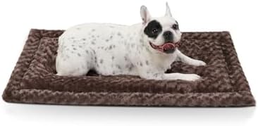 Exsnugy Washable Dog Bed Mat Medium Size Fluffy Pet Crate Pad 36x23 by Exsnugypetproducts