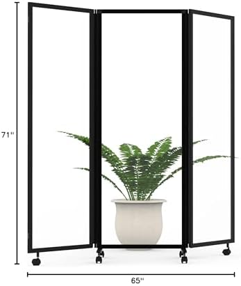 Stand Up Desk Store ReFocus Three-Panel Trifold Acrylic Room Divider Partition - Image 6
