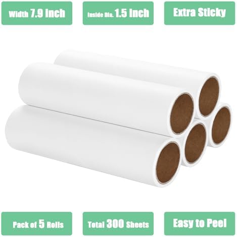 7.9 inch Lint Roller Refills Only, Extra Sticky Tape Roller Refills - Image 3
