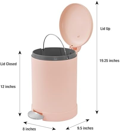 Glad Small Trash Can, 1.2 Gallon | Round Stainless Steel Garbage Bin - Image 2