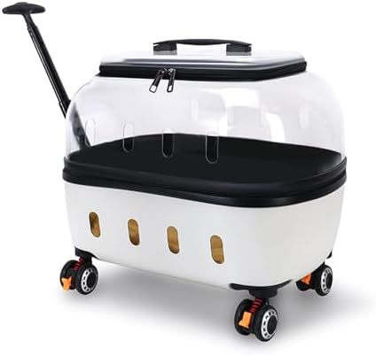 Cat Carrier with Wheels, Transparent Rolling Hard Shell Pet Carrier, Rolling by Unknown