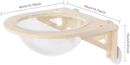 Wall-Mounted Wooden Cat Space Clear Capsule, 16.5LBS Load Capacity Transparent - Image 6