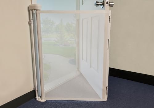Bow Wow Barrier 28-Inch White Retractable Exterior-Door Barrier by SmartRetract