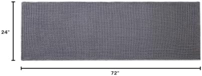 TYUU Waffle Runner Rug Bathroom, Long Boho Bath Mat, 72x24 Grey - Image 2
