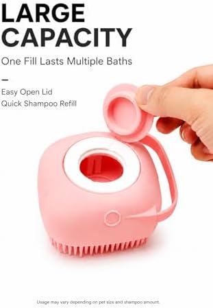Pet Bath Brush for Dogs & Cats, Soft Silicone Shampoo Brush - Image 3