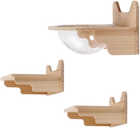 Space Capsule Style Transparent Cover Cat Bed, Wall Mounted Cats Shelf House by Synaiolma