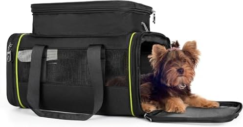 Black Expandable Pet Carrier for Cats/Dogs by DAROSS