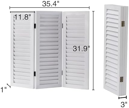 SOFE 2.6ft White Short Room Divider, 3-Panel Folding - Image 4