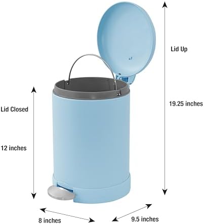Glad Small Trash Can, 1.2 Gallon | Round Stainless Steel Garbage Bin - Image 2
