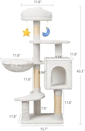 Meecal Cat Tree, 43In Cute Cat Tower - Image 3