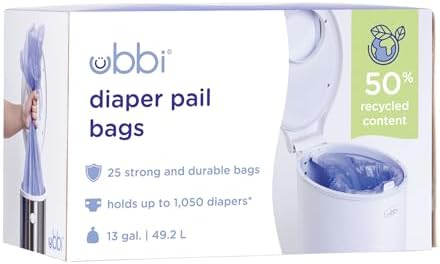Ubbi Diaper Pail Plastic Bags, 13-Gallon Capacity, Single Pack by Unknown