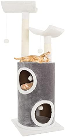 45in Cat Tree with Napping Perches, 2 Story Cat Condo, Cat Scratching Posts by PETMAKER