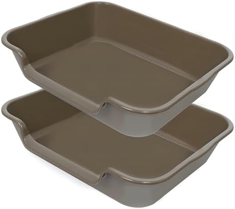 Extra Large Low Entry ABS Cat Litter Box, 2 Pack by Ying+Tutu