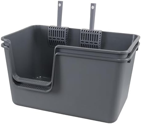 Wekioger 2-Pack Plastic High Sides Open Top Cat Litter Box - Image 6