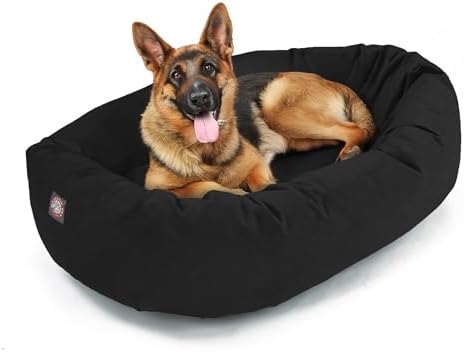 Majestic Pet 52 Inch Suede Calming Dog Bed Washable – Cozy Soft Round Dog Bed by MajesticPet
