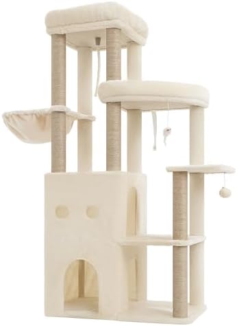 Heybly Cat Tree, 59.4" Secure Anti-Tip Cat Tower - Image 4