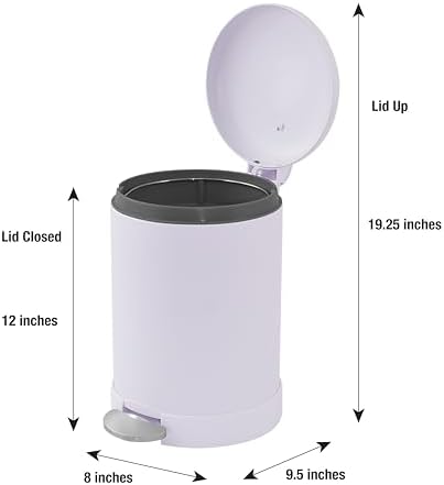 Glad Small Trash Can, 1.2 Gallon | Round Stainless Steel Garbage Bin - Image 2