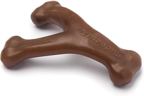 Benebone Wishbone Dog Chew Toy for Aggressive Chewers, Real Peanut by Benebone