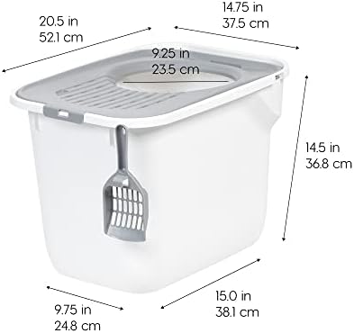 IRIS USA Large Top Entry Cat Litter Box, Hooded Privacy - Image 2