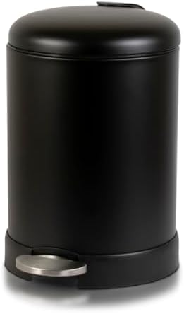 Glad Small Trash Can, 1.2 Gallon | Round Stainless Steel Garbage Bin by GladTrashFoodStorage