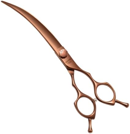 45° Super Curved Dog Grooming Scissors 7.5'' Matte Bronze by MomotouDogGroomingScissors
