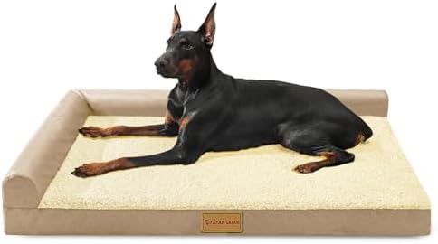 Patas Lague Orthopedic Large Dog Bed Washable Pet Sofa Bed 48''X30''Beige by PatasLague