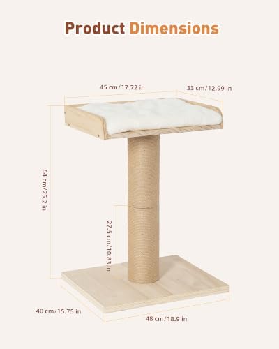 25.2" Cat Scratching Post with Bed, Cat Scratcher - Image 2