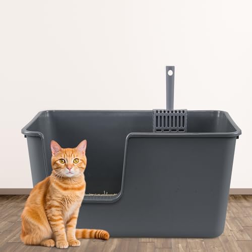 4 Pack Extra Large Plastic High Sides Cat Litter Pan, Open Top Cat Litter Box - Image 6