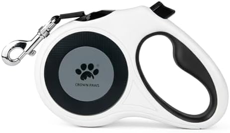 16 ft Retractable Dog Leash for Extra Large Dogs up to 130 lbs, Tangle-Free by CROWN+PAWS