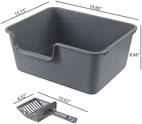 4-Pack Large High Side Plastic Cat Litter Box, Open Top Cat Litter Pan - Image 2