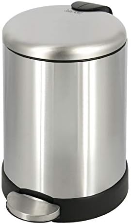 Glad Small Trash Can, 1.2 Gallon | Round Stainless Steel Garbage Bin by GladTrashFoodStorage