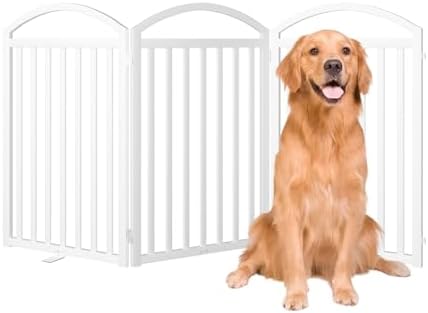 SNUOWU 3 Panles Full Matel Freestanding Dog Gates by SNUOWU