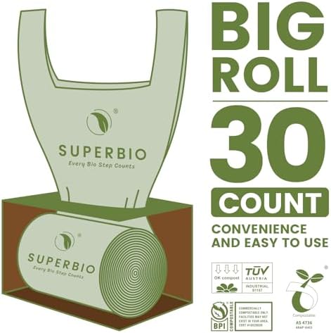 SUPERBIO 13 Gallon Compostable Kitchen Waste Bags - Image 3