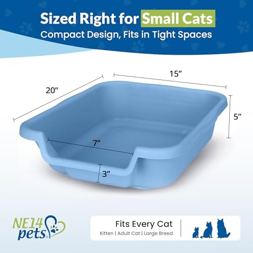 KittyGoHere Senior Cat Litter Box, Small Pan, 2 Pack Little Boy Blue - Image 6