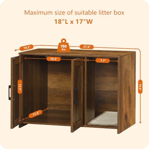 DWANTON Cat Litter Box Enclosure, - Image 6