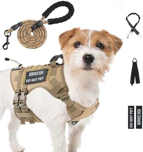 No Pull Tactical Dog Harness Small Sized Dog, Service Dog Vest by Yungaspy