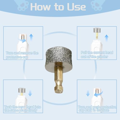 Dog Nail Grinder Wheels Head Bits 2PCS, Diamond Grinding Wheels Compatible - Image 5
