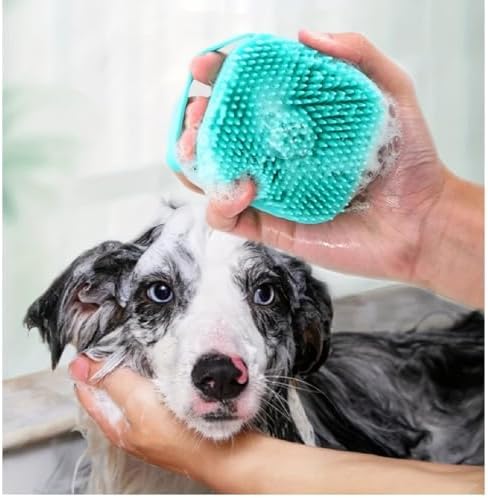 Dog Bath Brush with Shampoo Dispenser – Soft Silicone Pink Pet Scrubber - Image 5