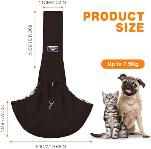 Dog Sling Carrier with Padded Strap, Reversible Pet Carrier - Image 2