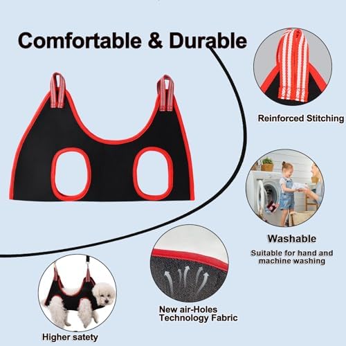 Dog Grooming Hammock Harness Breathable Pet Cat Hammock 8.5" - Image 3