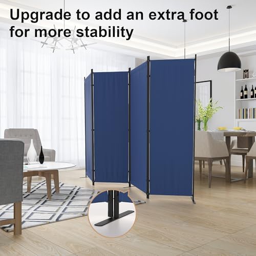 Room Divider, 4 Panel Folding Screen, 88” Portable Separating 3 Feet - Image 4