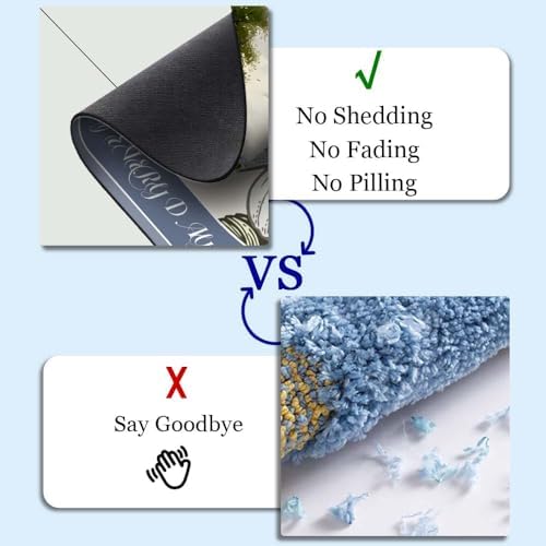 Blue and White Flowers Landscape Super Absorbent Quick-Drying Bathroom Mat Rug - Image 4