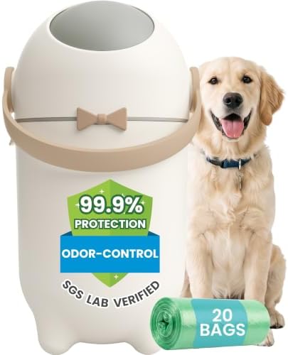 iTouchless 4 Gal Dog Poop Trash Can | Ag+ Ion Odor Block Waste Bin | Ivory by Unknown