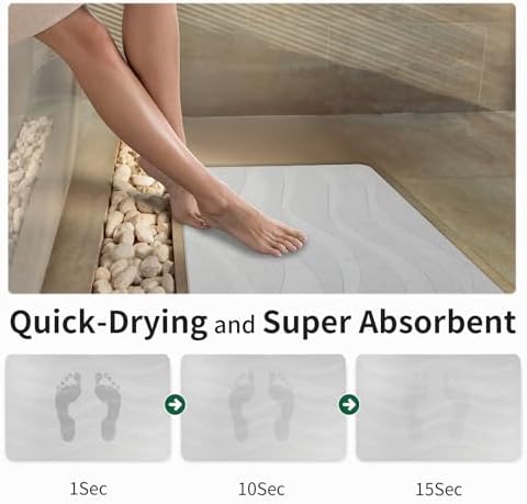 XMarrat Extra Large Stone Bath Mat, Diatomaceous Earth Mat, 31.5"x19.7" - Image 3