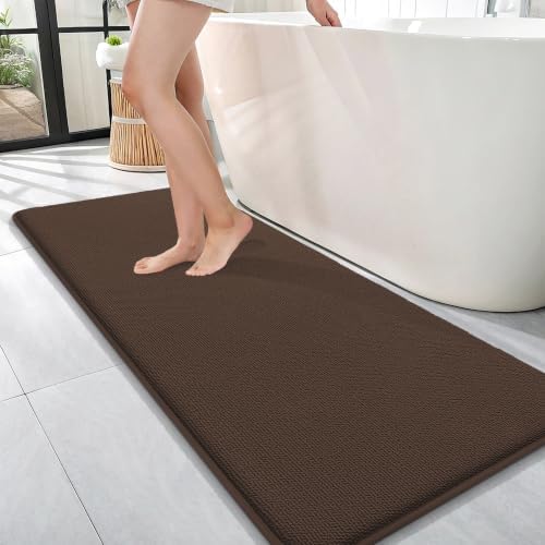 OLANLY Memory Foam Bathroom Runner Rugs 47x17, Absorbent Long Mat by OLANLY