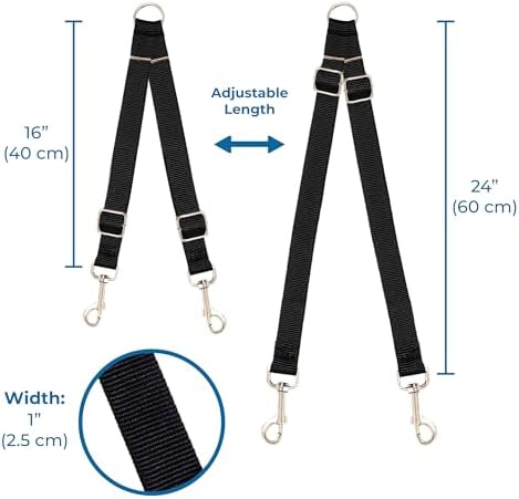 SunGrow 16-24" Adjustable Double Dog Walker Leash, Lightweight Dual Lead - Image 7