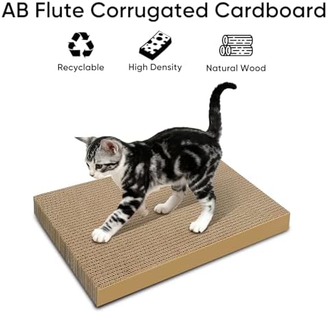 Cat Scratcher 8-Pack Refills, Large Cardboard Pads - Image 3