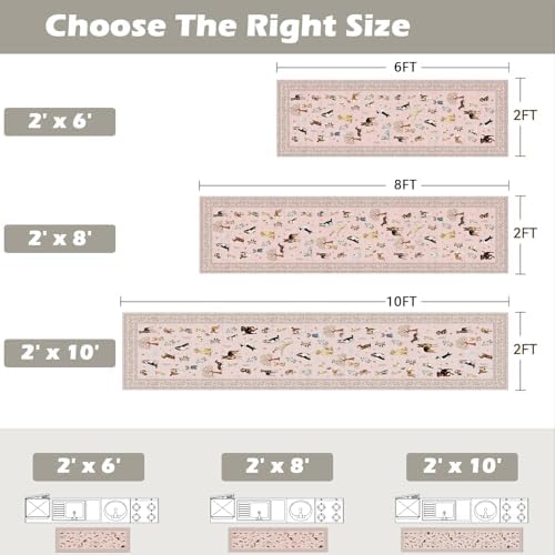 Pink Floral Hallway Runner Rug 2x4 - Image 2