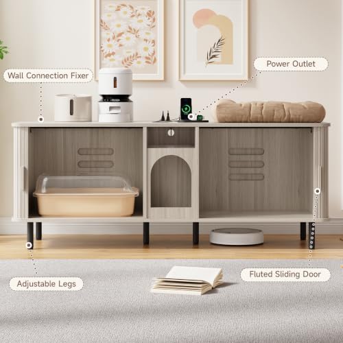 ONBRILL 65 Inches Cat Litter Box Enclosure - Image 6