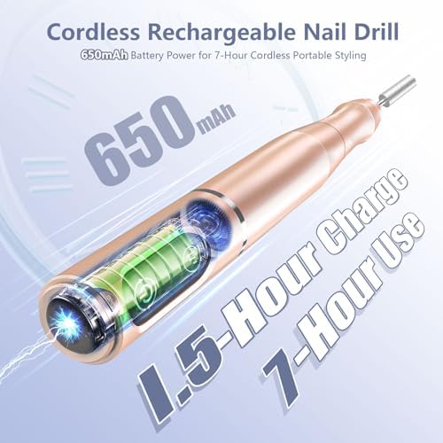 TUOBEO Cordless Nail Drill Electric Nail File Kit, Rechargeable Efile Set - Image 2